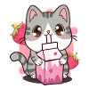 Erdbeer-Shake Erdbeer-Milchkatze Kawaii Neko