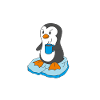 Divertente buongiorno pinguino con caffè
