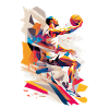 Basketball Player Polygon Art