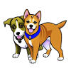 Deux chiens mignons
