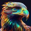 Coloured eagle, unique design,