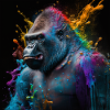 Farbiger Gorilla, einzigartiges Design