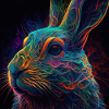 Coloured rabbit, unique design