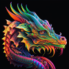 Farbiger Drache, einzigartiges Design