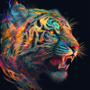Farbiger Tiger, einzigartiges Design