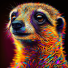 Farbiges Erdmännchen, einzigartiges Design