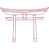 Torii Japonais rouge