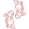 Carpes Koï rouges