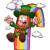 Leprechaun Gliding On Rainbow