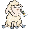 Sheep with flower