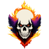 Skull Clown with Flames