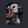 Dalmatien avec rose rouge
