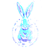 home Blue Art Easter Rabbit