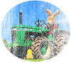Lapin sur tracteur tracteur