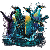 Pinguine im Wasser