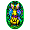 Easter Bunny Stained Glass Style