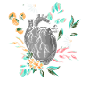 Anatomical Heart And Flowers