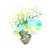 Cœur anatomique et fleurs