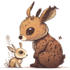 Maman et bébé lapin