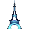 Blue glass Eiffel Tower
