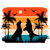 Dogs sunset