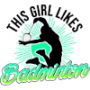 Mädchen spielt gerne Badminton, Federball,