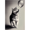 Siberian Husky Dog Balloon