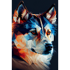 Siberian Husky Dog abstract