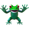 Frog standing free
