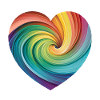 Abstract Pastel Rainbow Heart