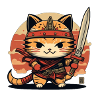 Kawaii Samurai Cat