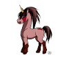 Kawaii anime enhjørning hest