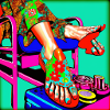 Fusspflege Pop Art bunt