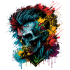 Apocalyptic Rainbow Punk Zombie