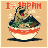 Ramen-Dino im Pop-Art Stil