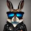 Rabbit Biker wears sunglasses Cool