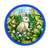 Hase mit Blümchen