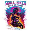 Ghostrider Illustration Moto Synthwave Art
