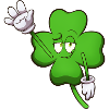 Four-Leaf Clover Character Waving