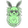 Rabbit with heart Easter used-look