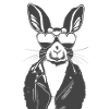 cooler hase lässig lederjacke