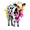 Niedliches Kalb mit Farbspritzern
