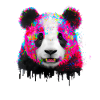 Farbexplosion Panda Bär