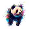 Farbexplosion Panda Bär