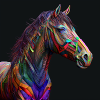 Farbiges Pferd, einzigartiges Design