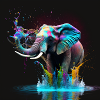 Farbiger Elefant, einzigartiges Design