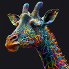 Farbige Giraffe, einzigartiges Design