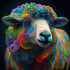 Coloured sheep, unique design