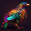 Farbiger Vogel, einzigartiges Design