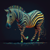 Farbiges Zebra, einzigartiges Design